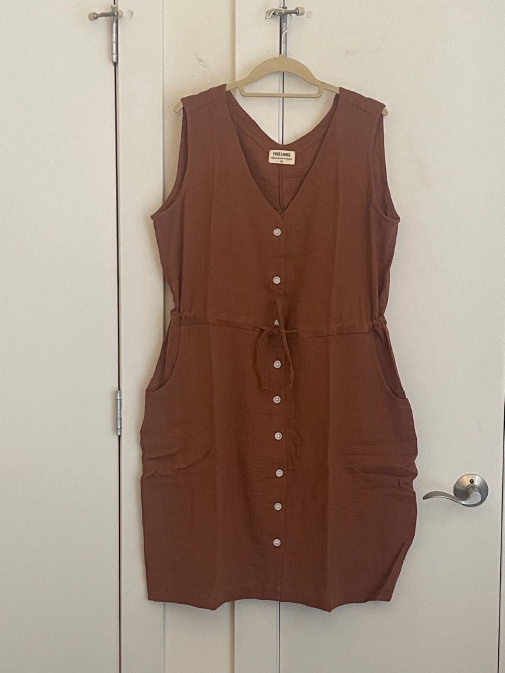 Free Label sleeveless Daisy dress - rust cotton gauze
